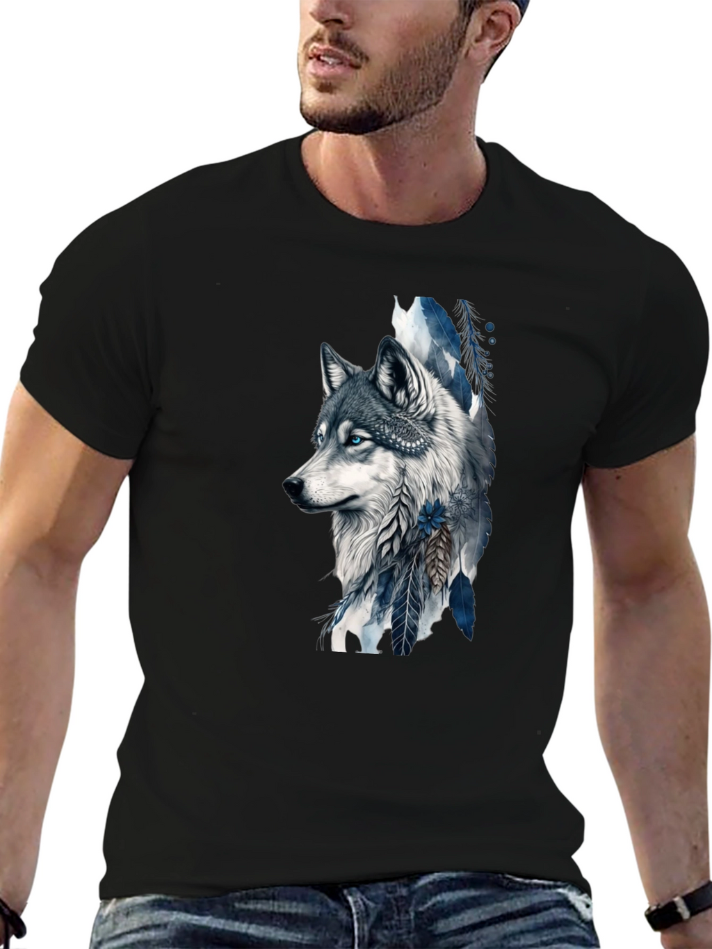 Wolf Graphic Tee - Artistic Print