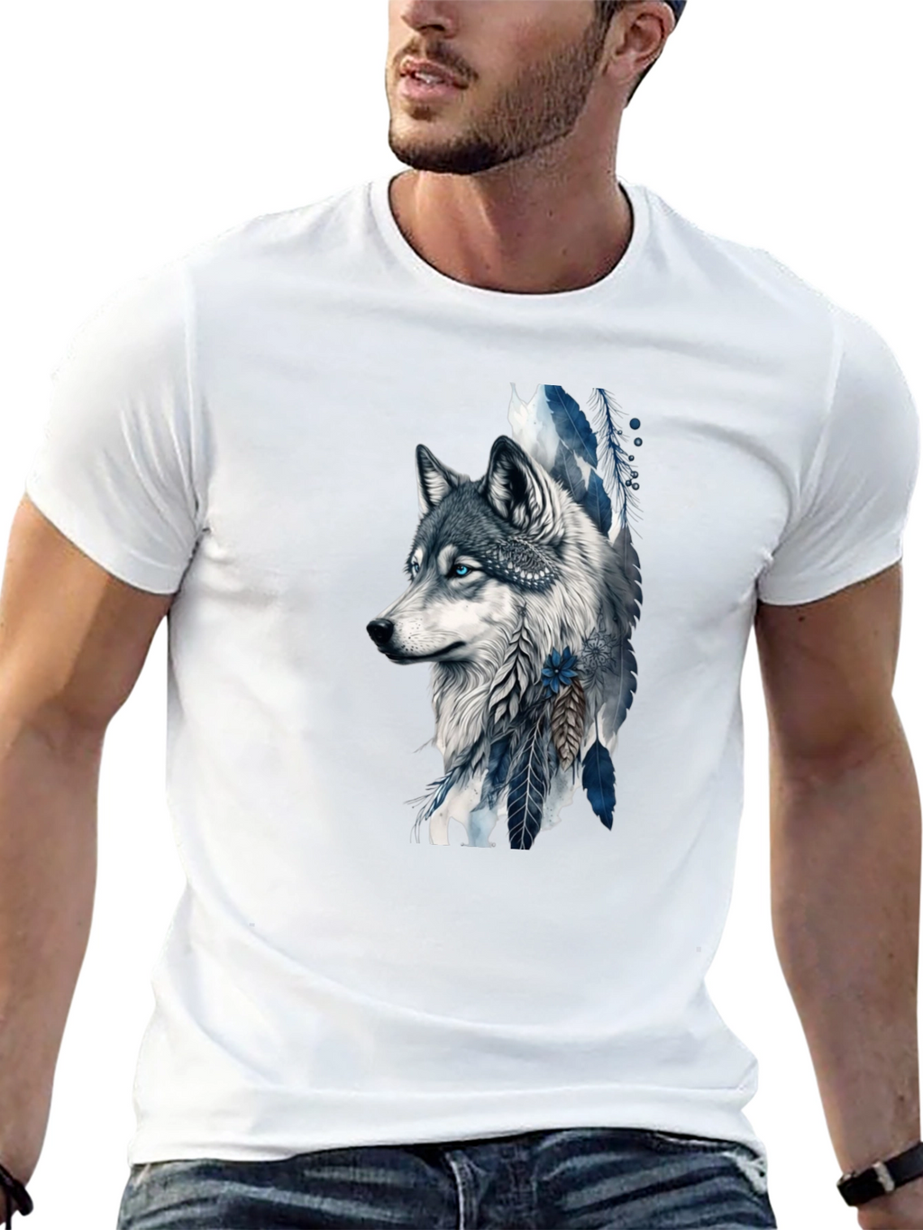 Wolf Graphic Tee - Artistic Print