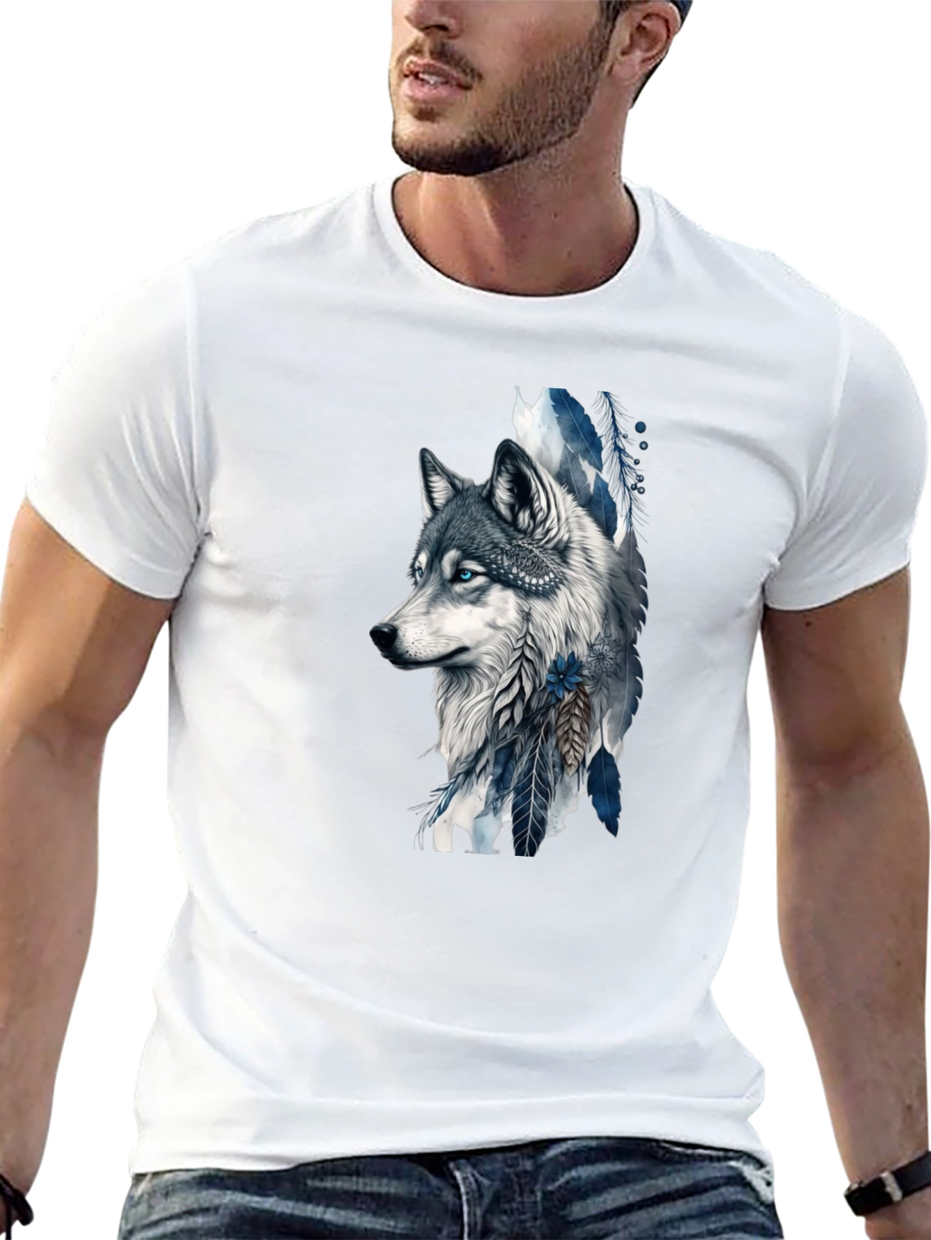 Wolf Graphic Tee - Artistic Print