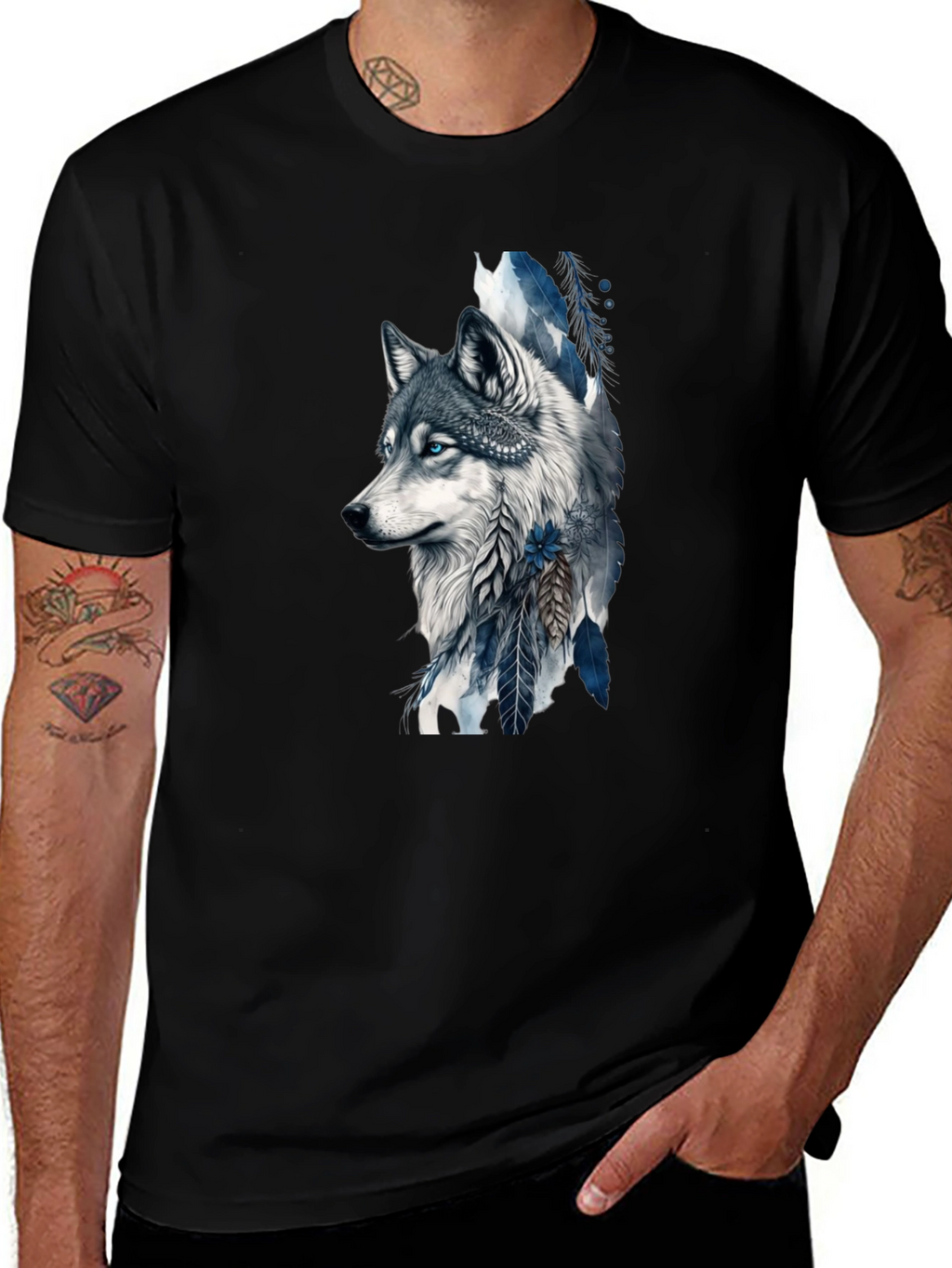 Wolf Graphic Tee - Artistic Print
