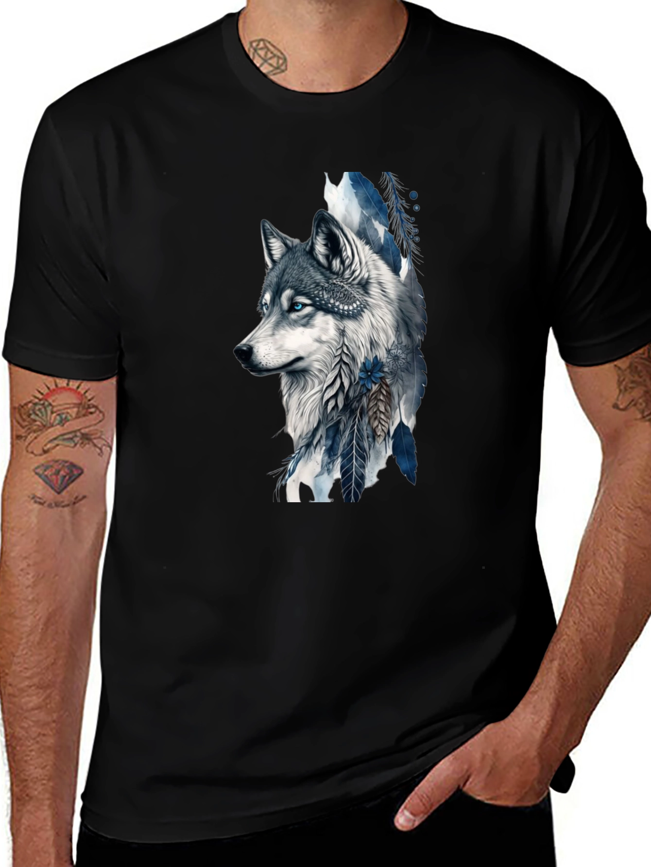 Wolf Graphic Tee - Artistic Print
