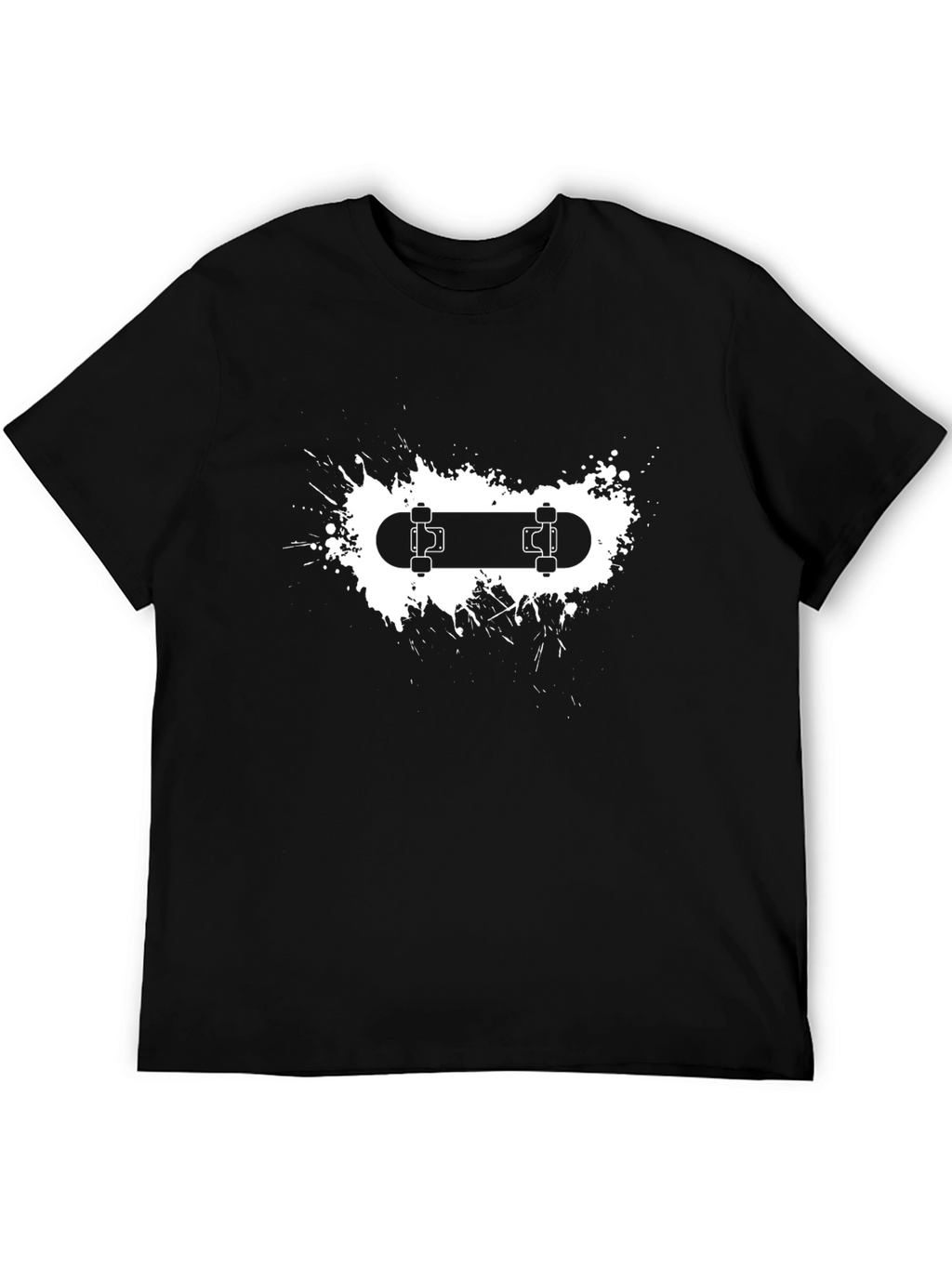 Skateboard Graphic Tee - Black Cotton Blend