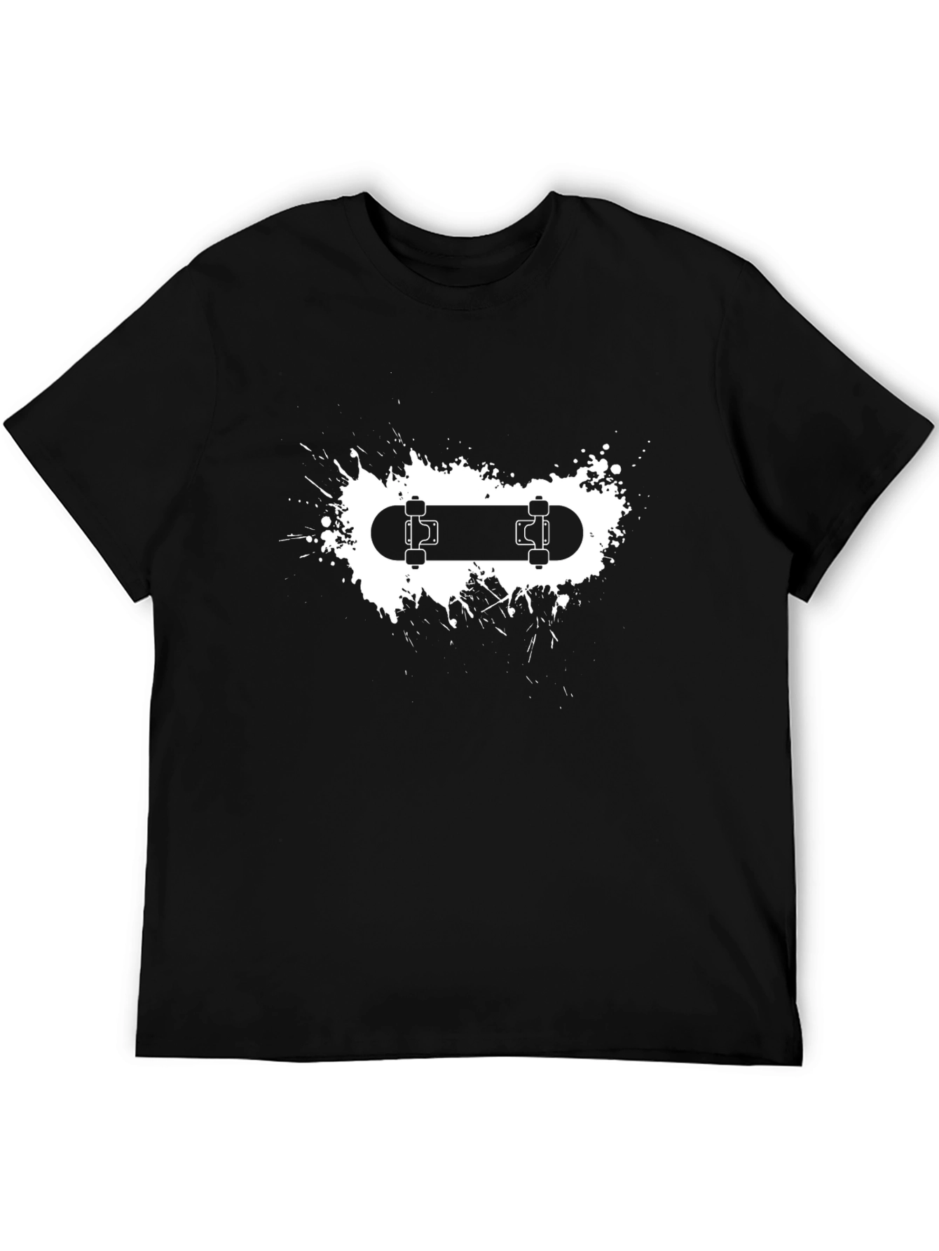 Skateboard Graphic Tee - Black Cotton Blend