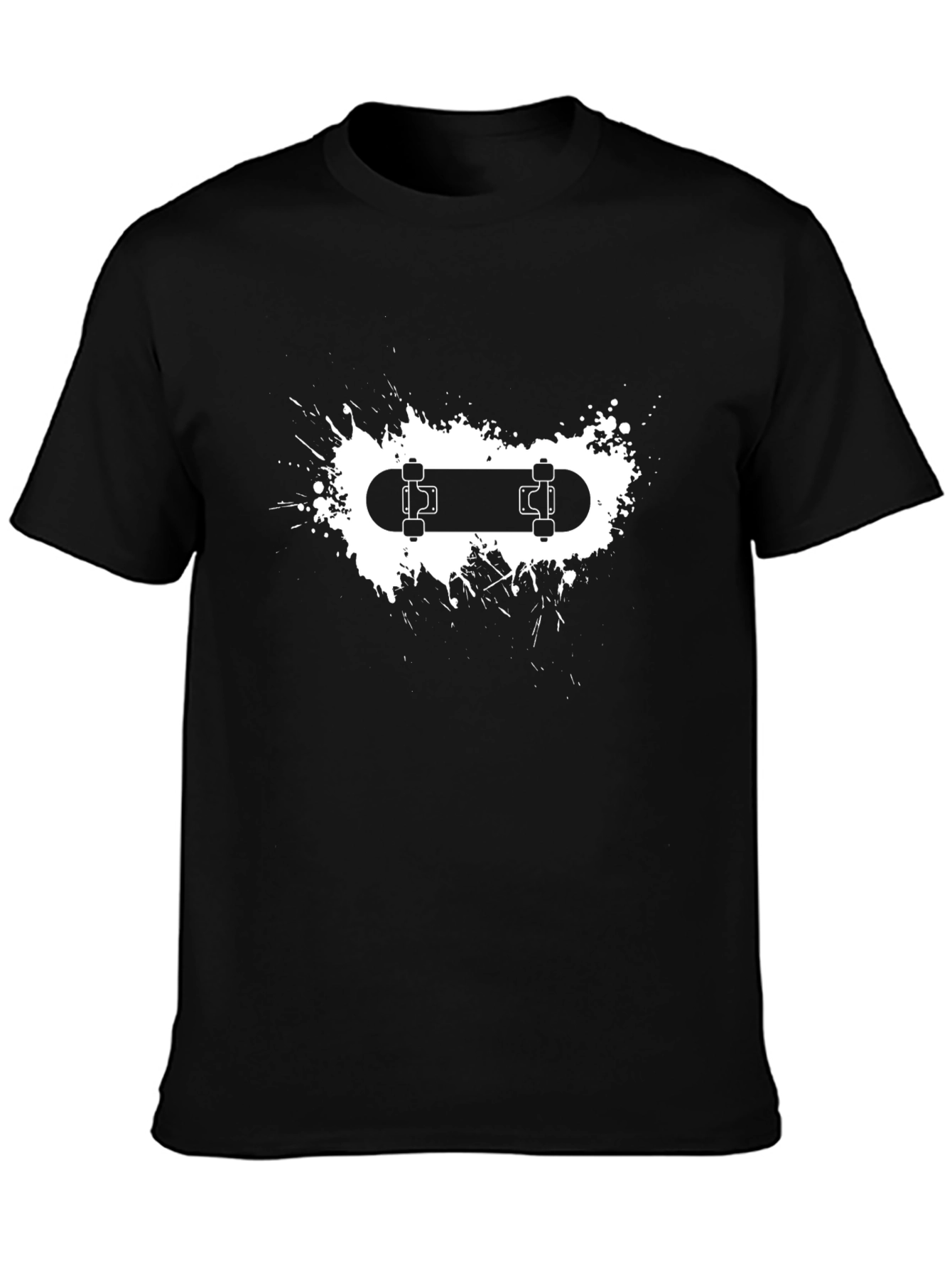 Skateboard Graphic Tee - Black Cotton Blend