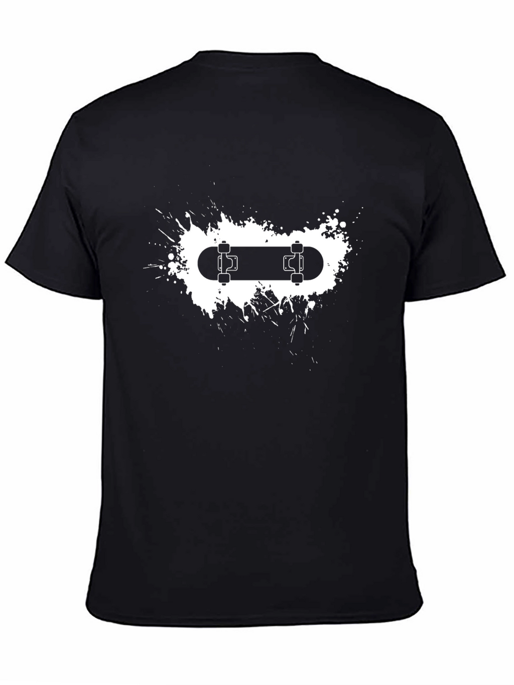 Skateboard Graphic Tee - Black Cotton Blend