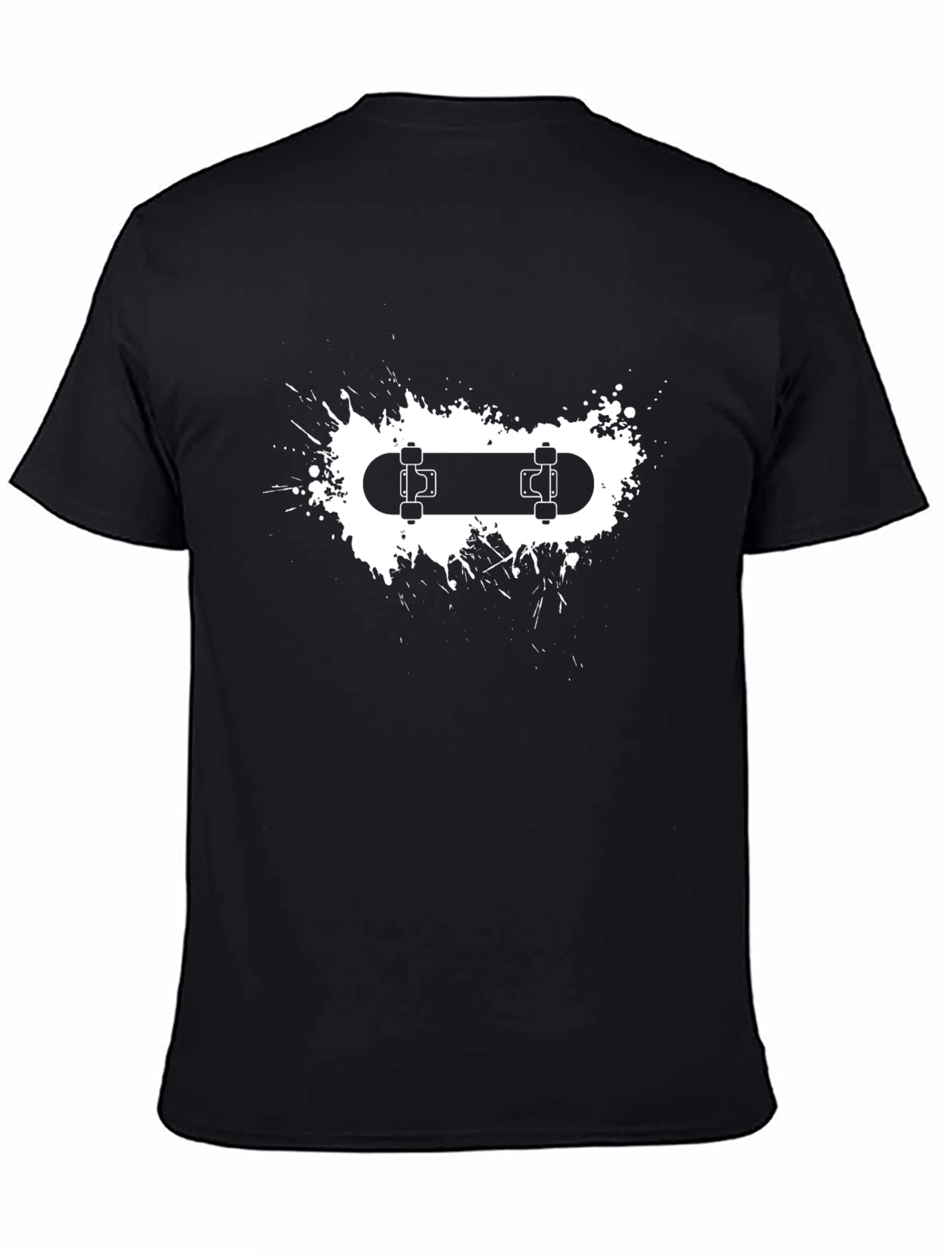 Skateboard Graphic Tee - Black Cotton Blend