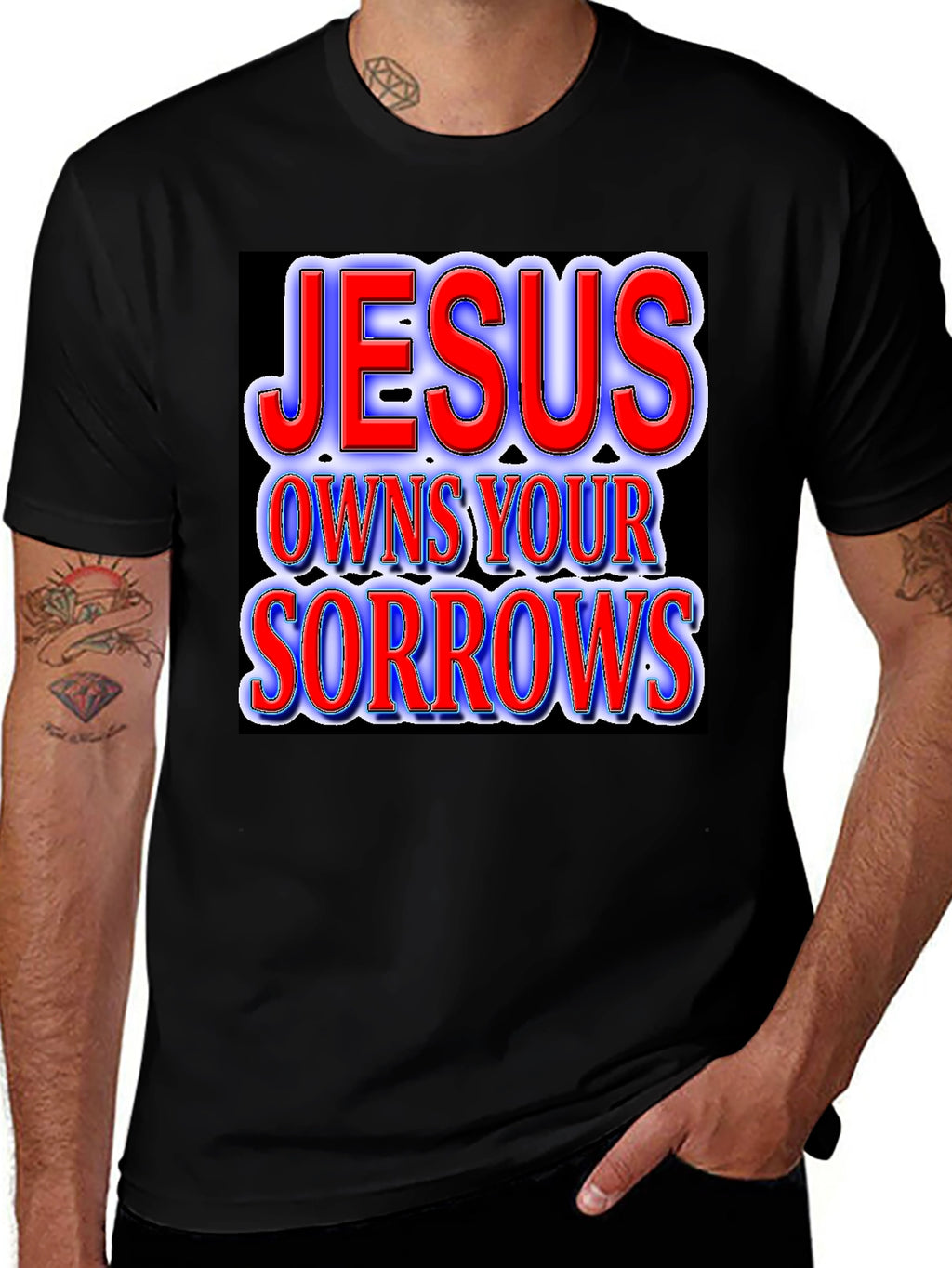 Jesus Owns Your Sorrows Graphic Tee - Black