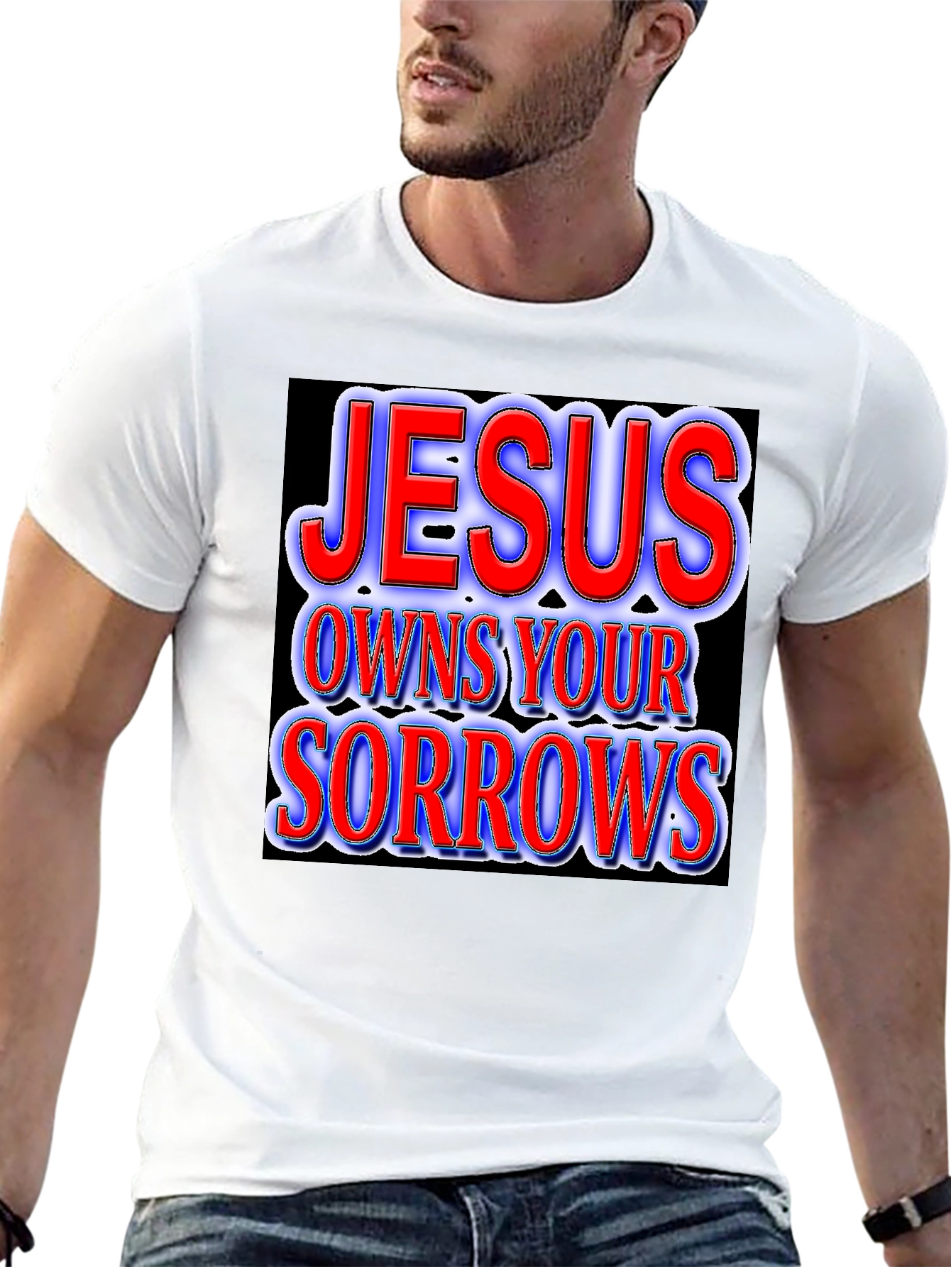 Jesus Owns Your Sorrows Graphic Tee - Black