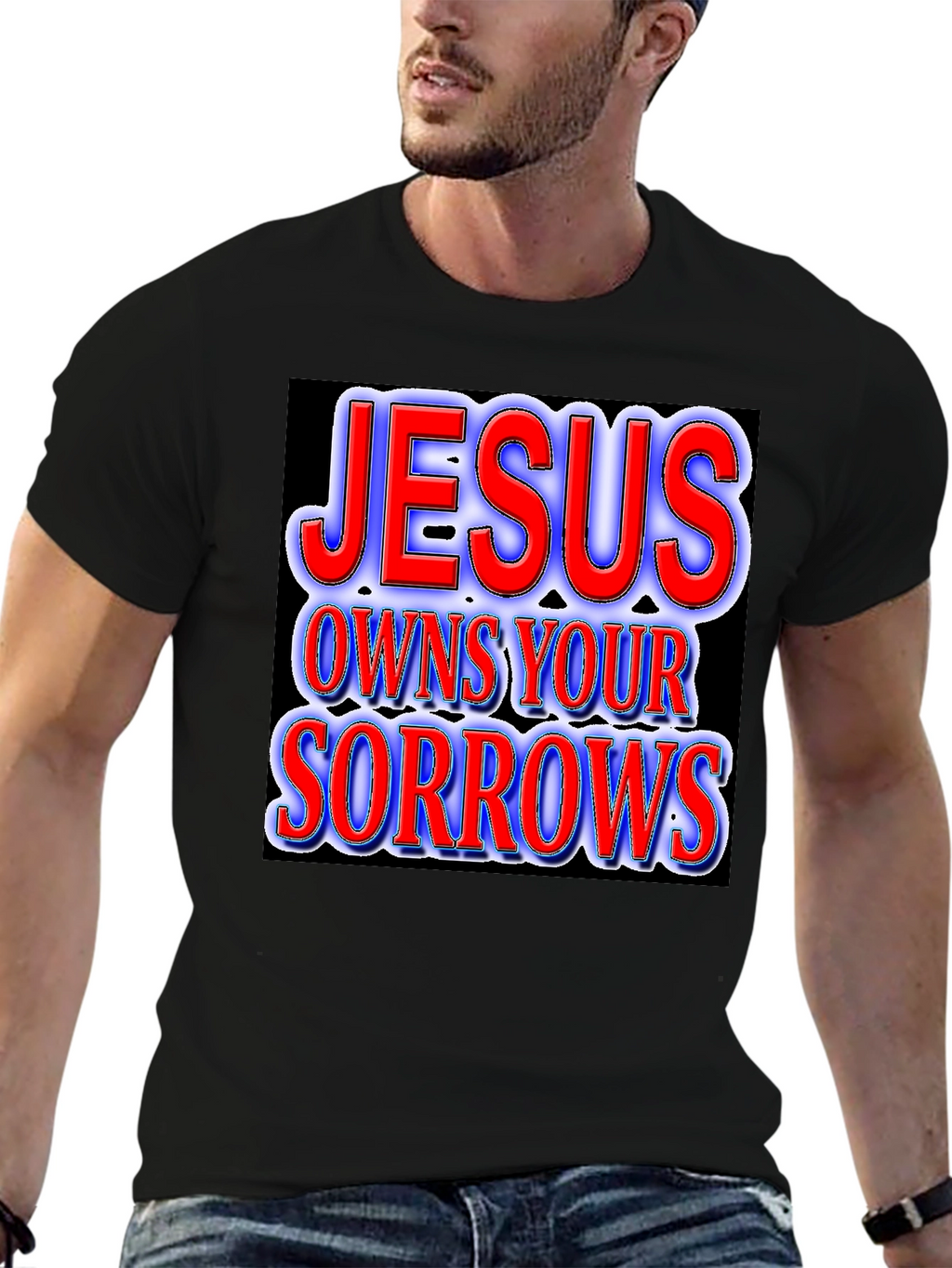 Jesus Owns Your Sorrows Graphic Tee - Black