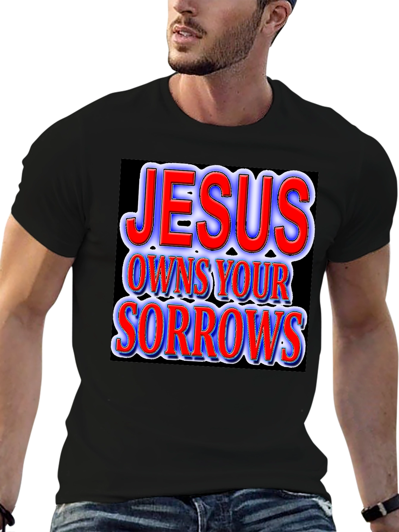 Jesus Owns Your Sorrows Graphic Tee - Black