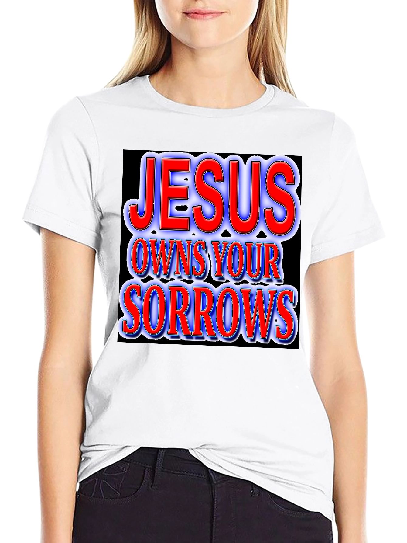 Jesus Owns Your Sorrows Graphic Tee - Black