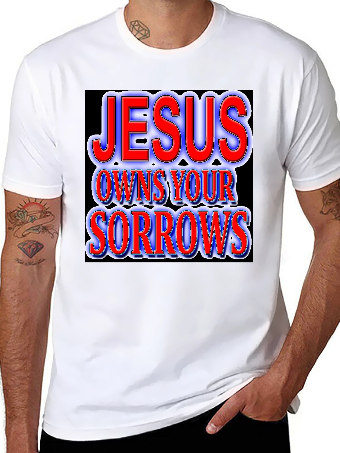 Jesus Owns Your Sorrows Graphic Tee - Black