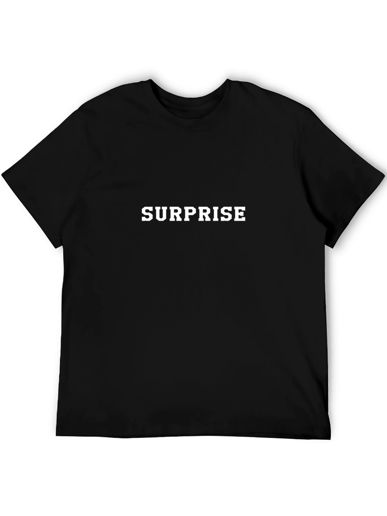 Surprise Tee - Mens Black Cotton T-Shirt