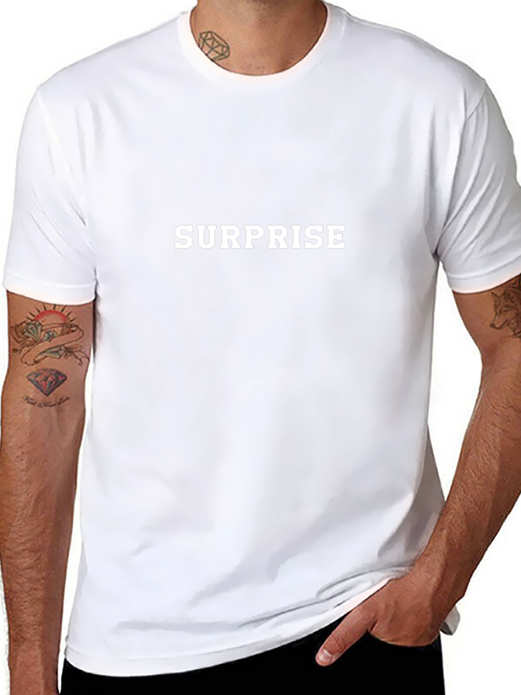 Surprise Tee - Mens Black Cotton T-Shirt