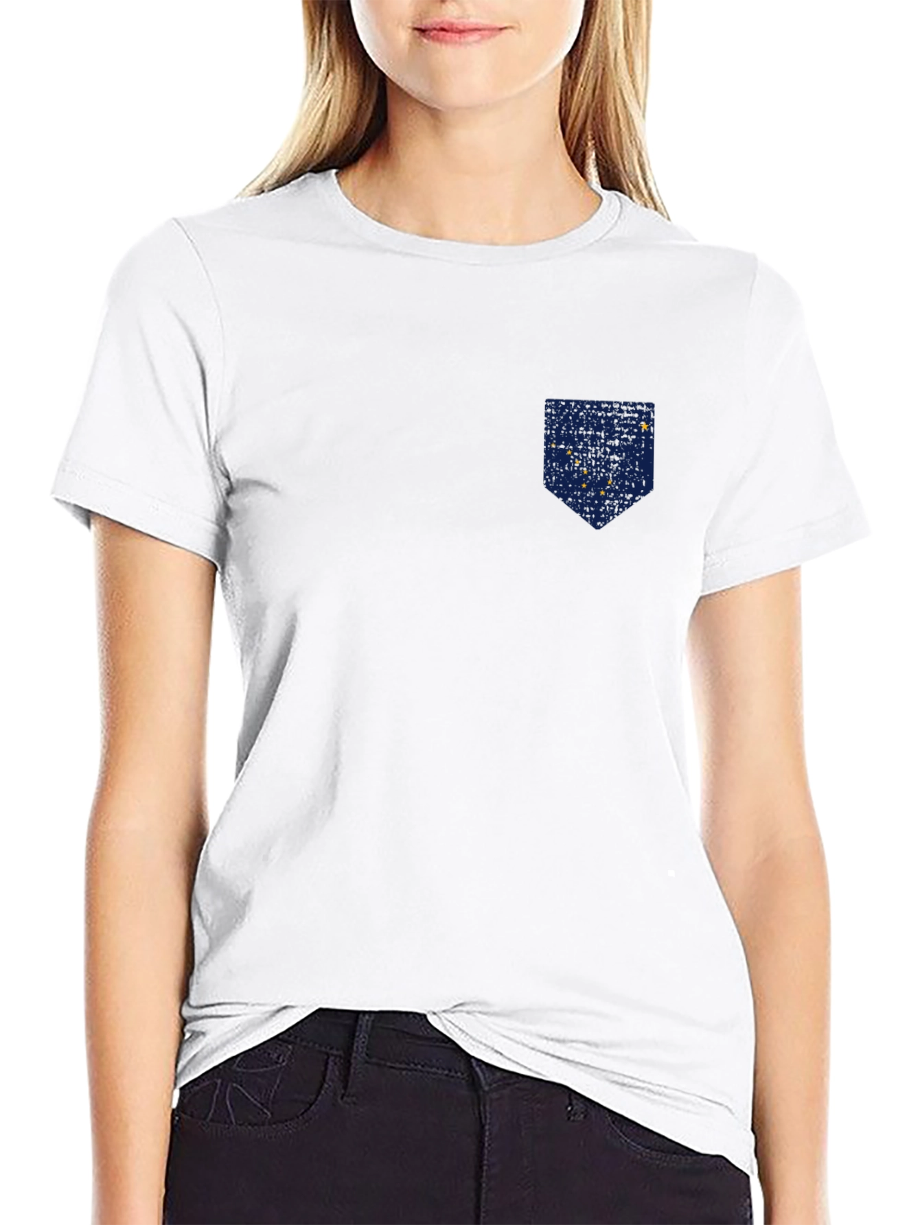 Alaska Flag Pocket Print T-Shirt - Patriotic Tee
