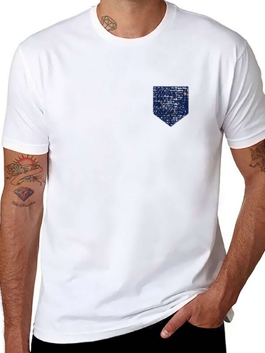 Alaska Flag Pocket Print T-Shirt - Patriotic Tee