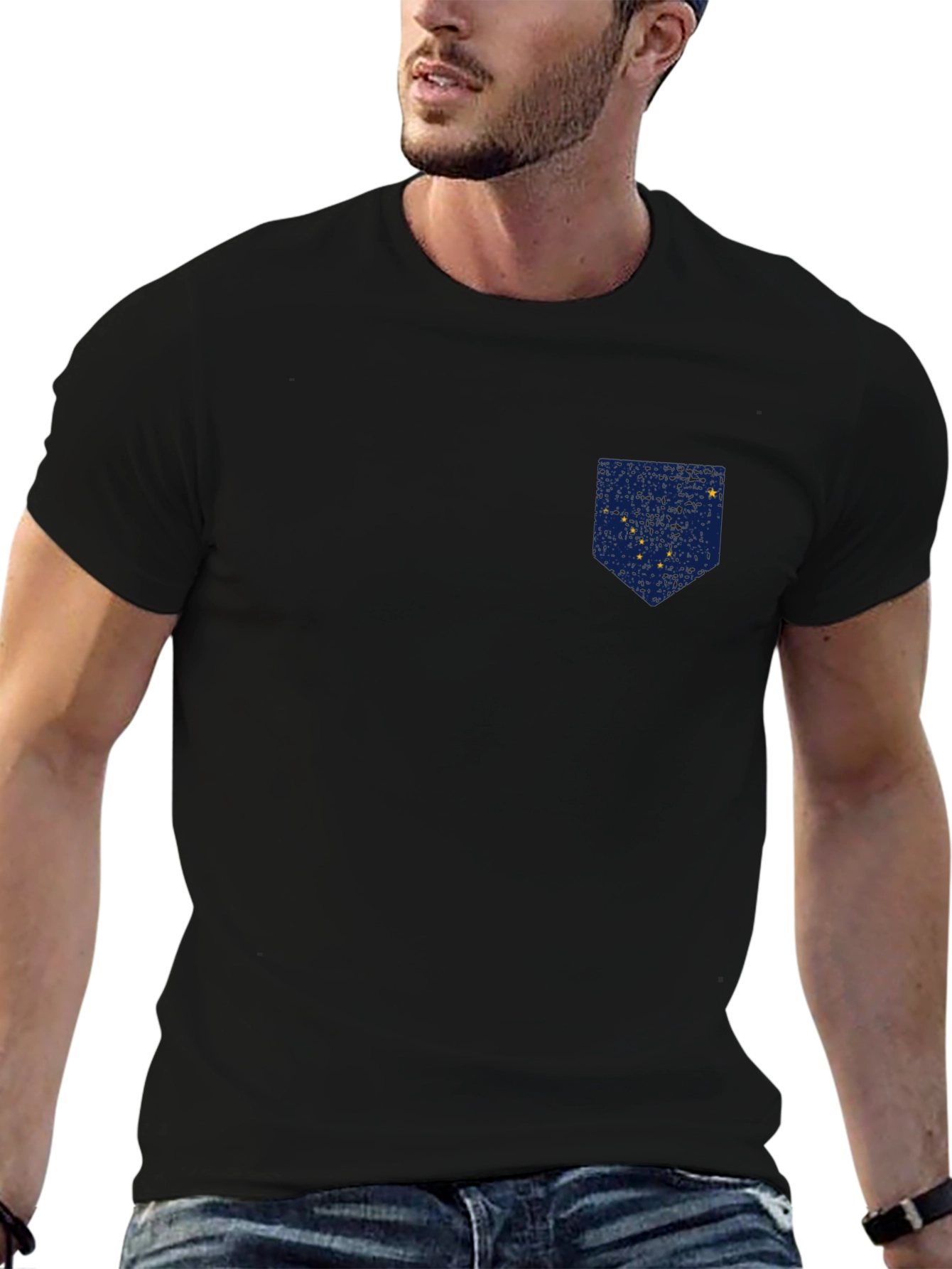 Alaska Flag Pocket Print T-Shirt - Patriotic Tee