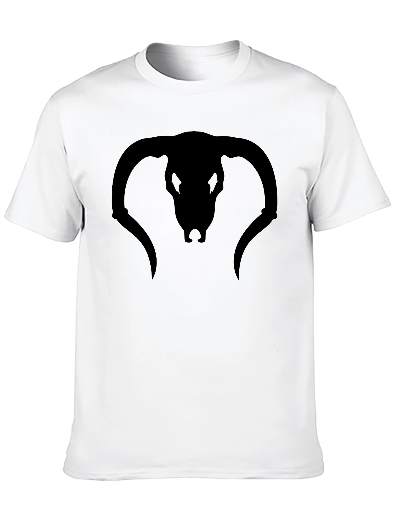 Black Bull Skull Graphic T-Shirt