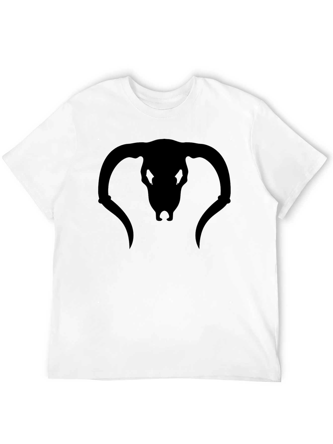 Black Bull Skull Graphic T-Shirt
