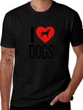 I Love Dogs T-Shirt - Dog Breed Heart Design