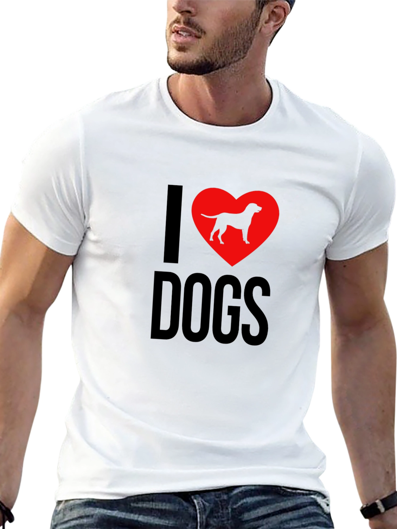 I Love Dogs T-Shirt - Dog Breed Heart Design