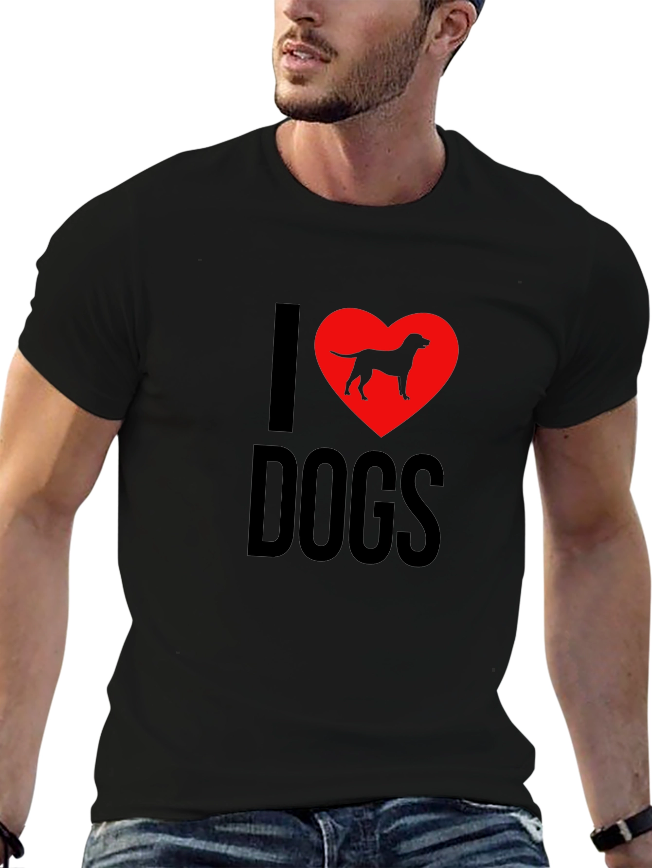 I Love Dogs T-Shirt - Dog Breed Heart Design