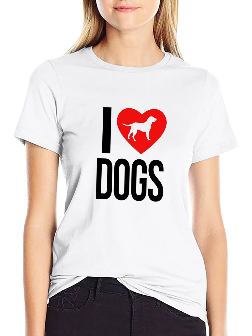 I Love Dogs T-Shirt - Dog Breed Heart Design