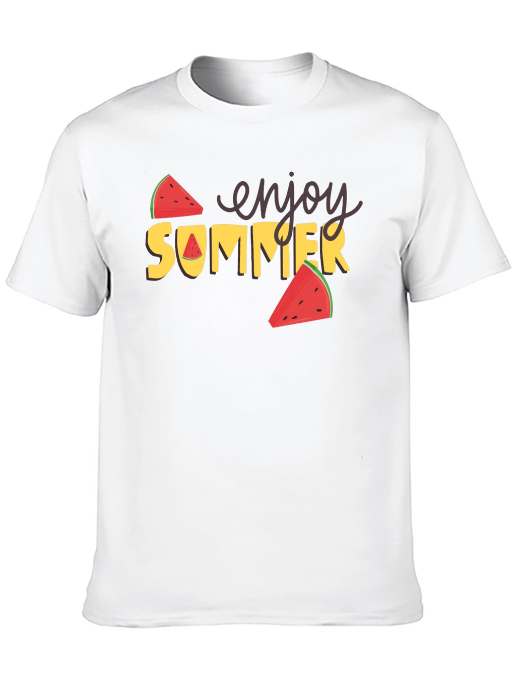 Enjoy Summer Watermelon Graphic Tee - Black