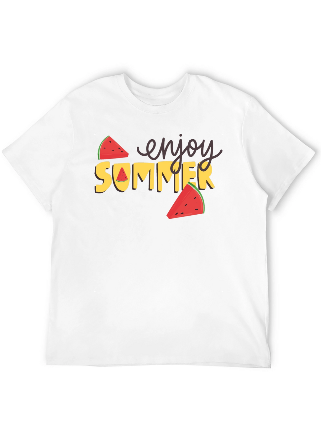 Enjoy Summer Watermelon Graphic Tee - Black