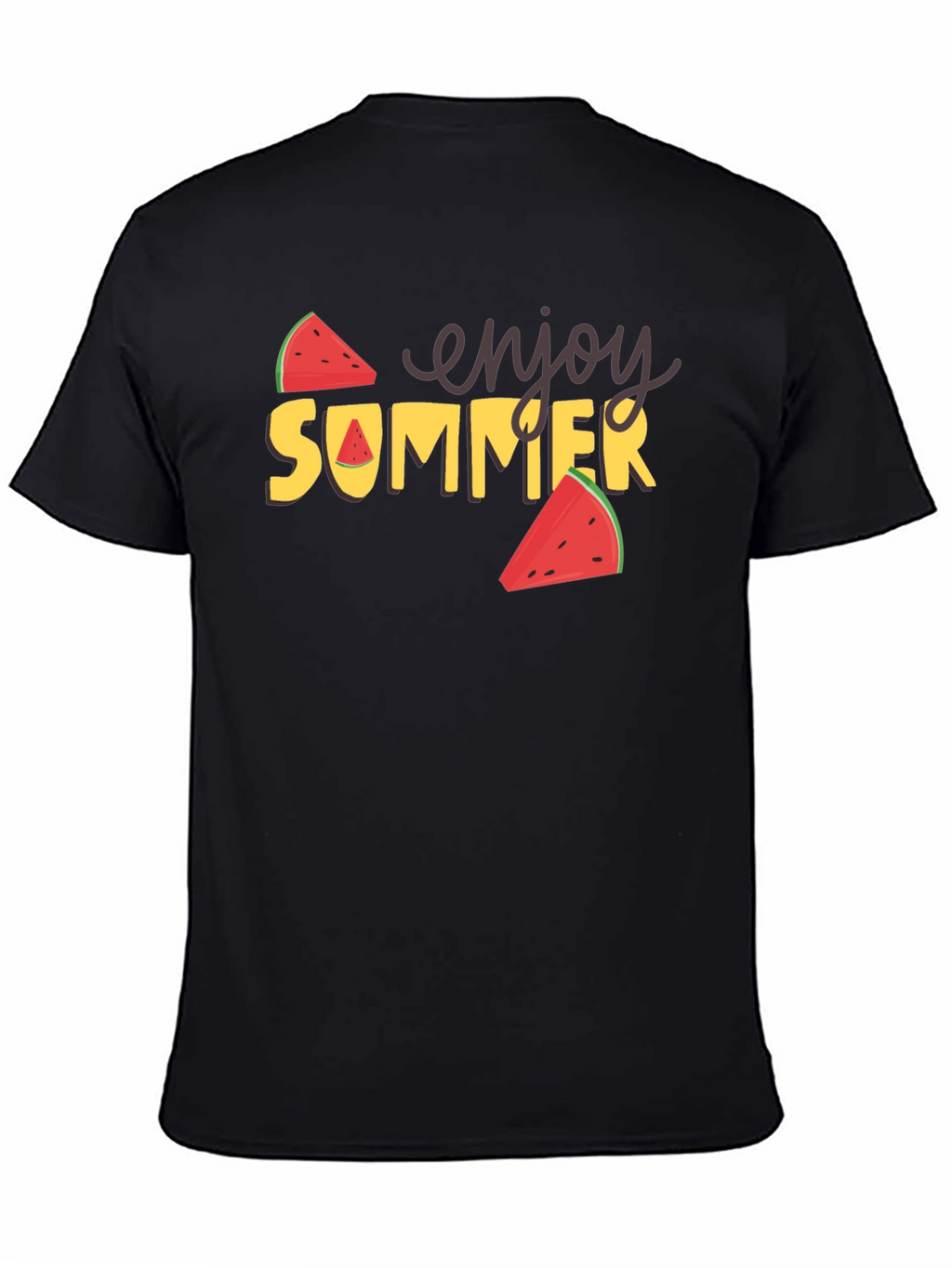 Enjoy Summer Watermelon Graphic Tee - Black