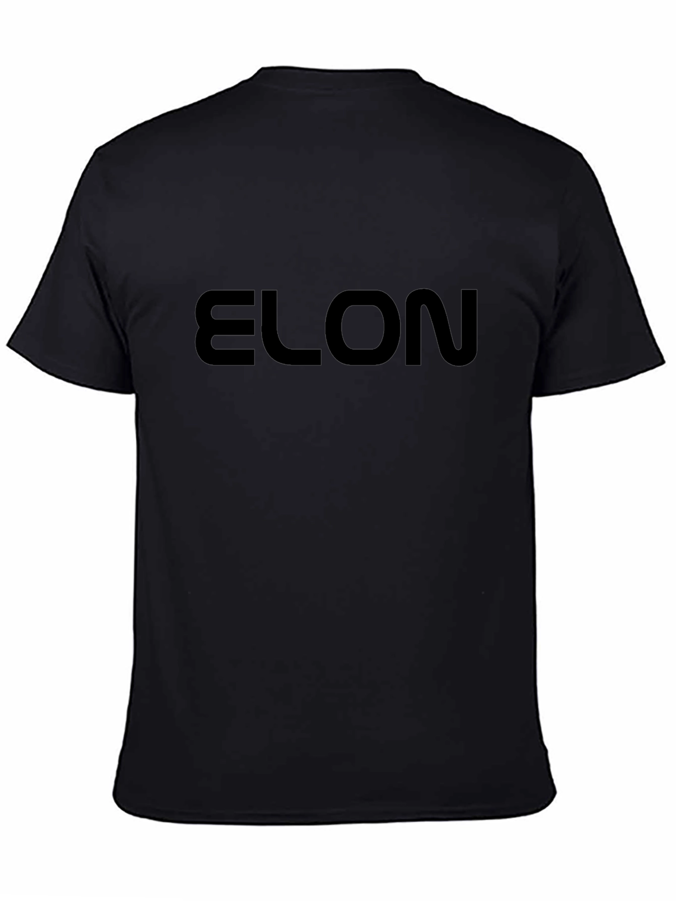 Mens Elon Text Graphic Black T-Shirt
