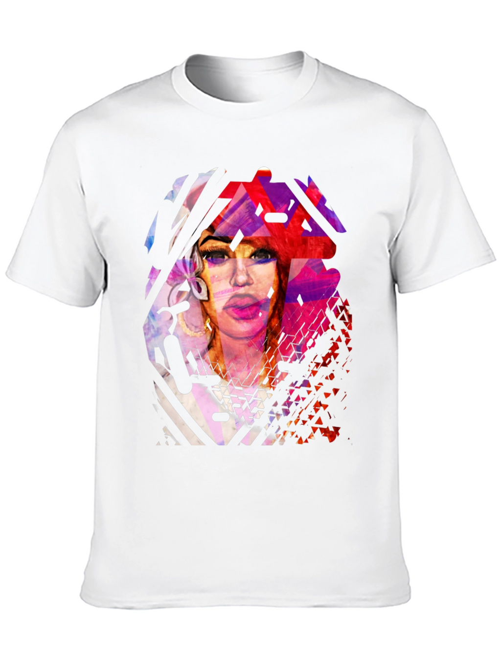 Abstract Portrait Graphic Print Black T-Shirt