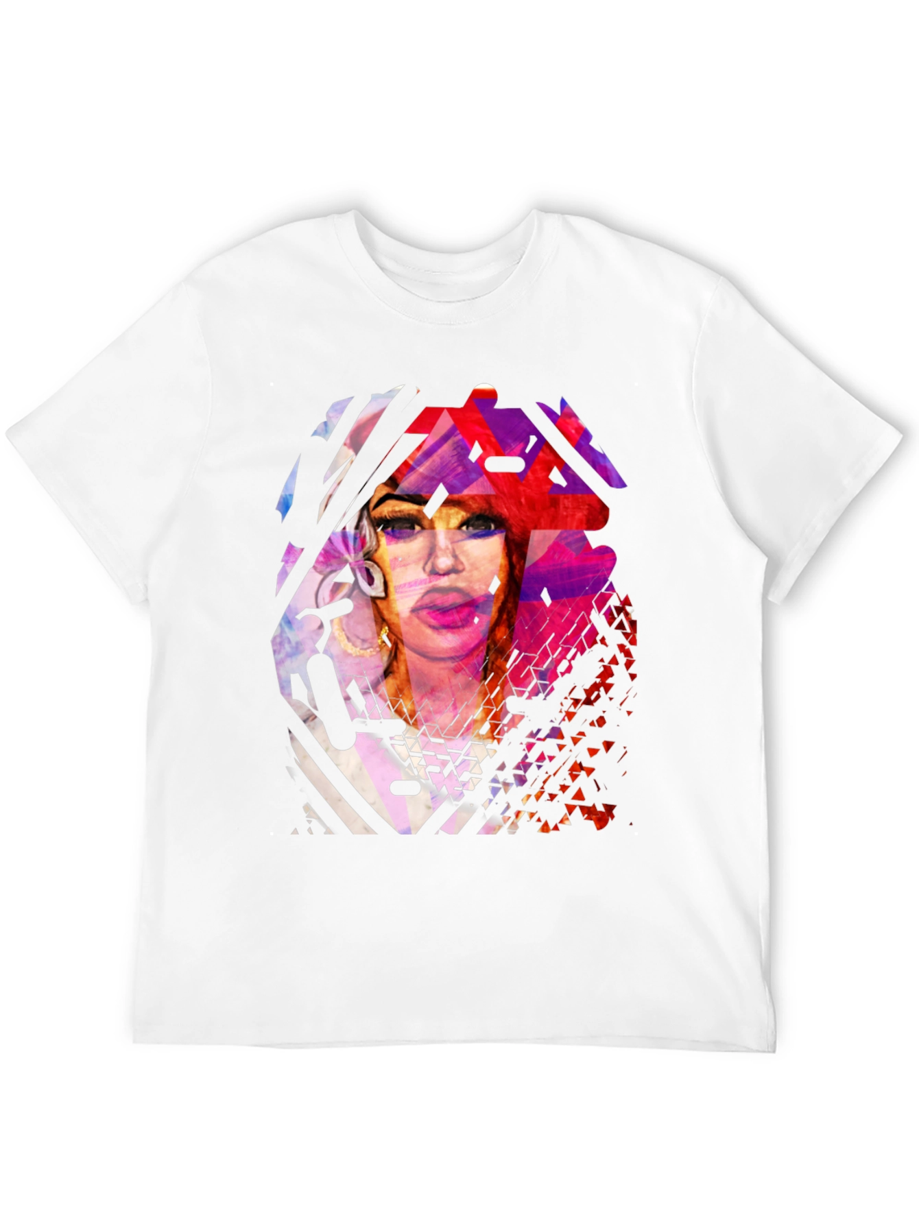 Abstract Portrait Graphic Print Black T-Shirt