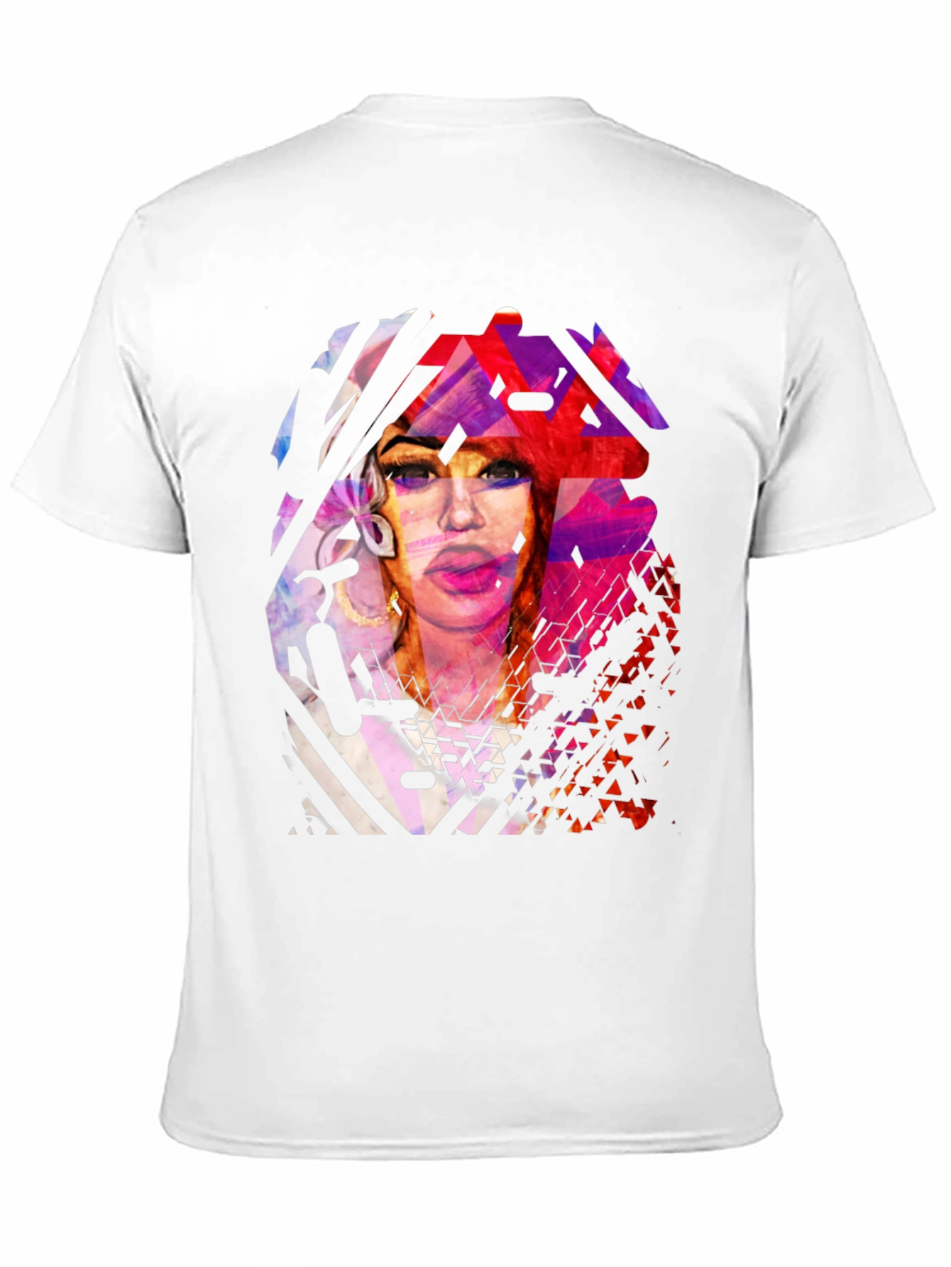 Abstract Portrait Graphic Print Black T-Shirt