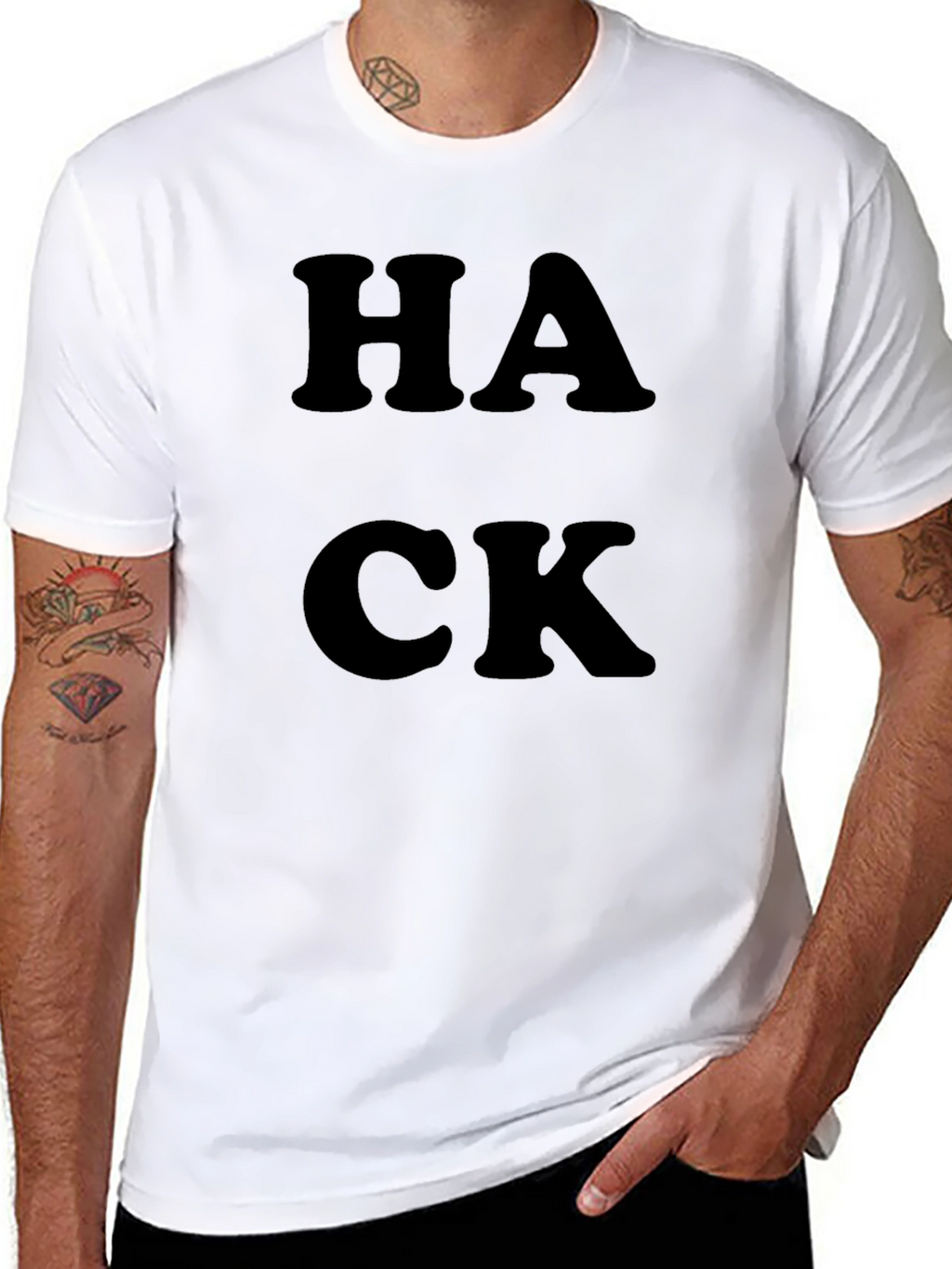 HACK Graphic T-Shirt - Black Crew Neck Tee