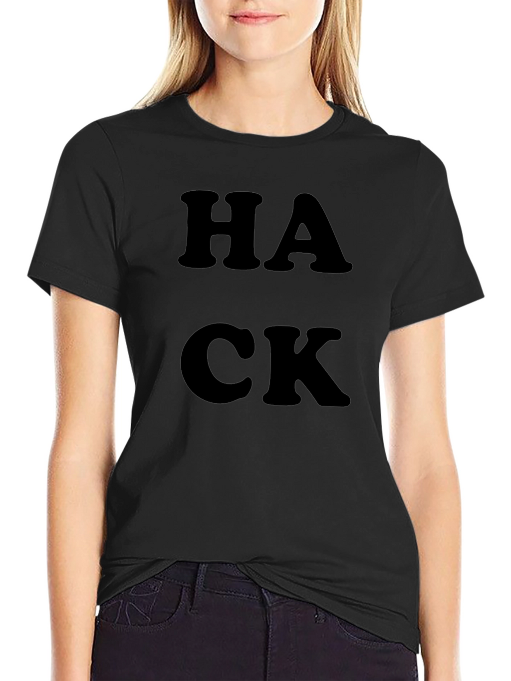 HACK Graphic T-Shirt - Black Crew Neck Tee