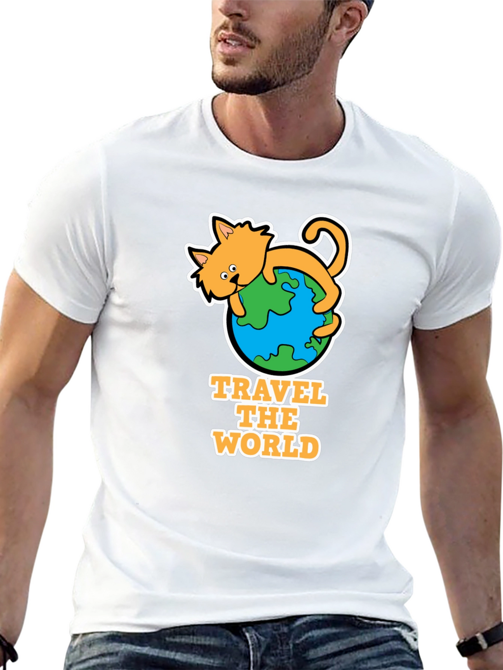 Travel the World Cat T-Shirt - Adventure Tee