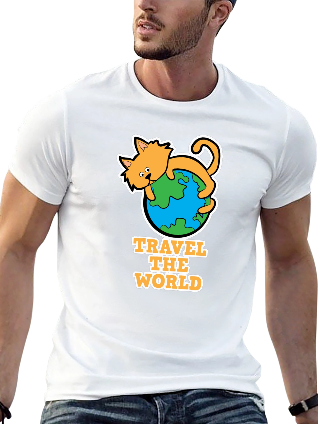 Travel the World Cat T-Shirt - Adventure Tee