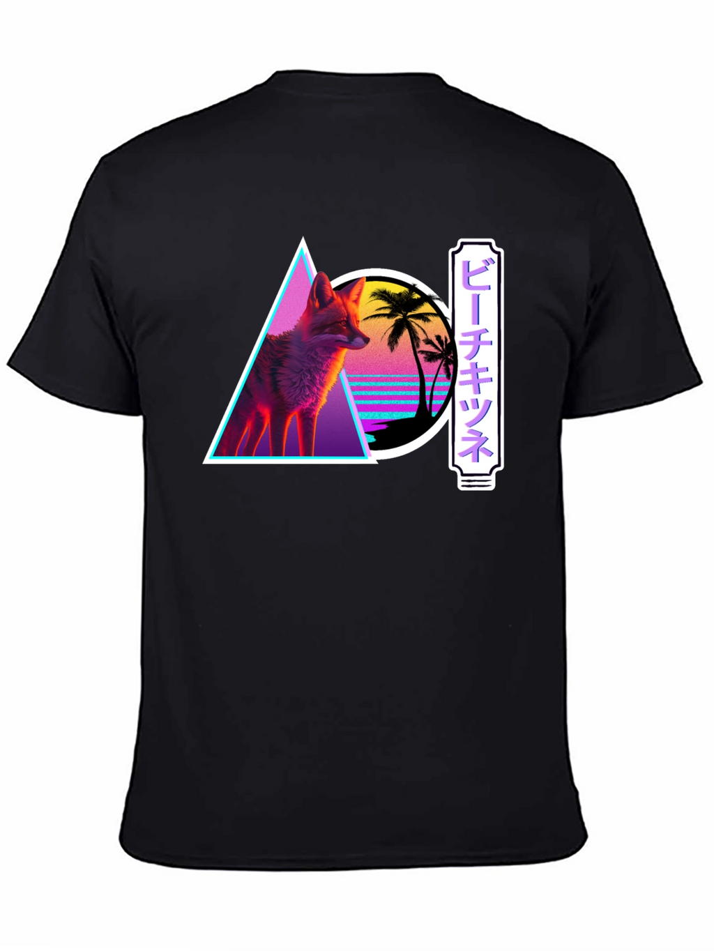 Retro Fox Graphic Tee - Synthwave Style