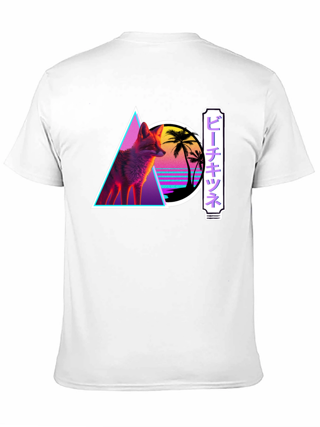 Retro Fox Graphic Tee - Synthwave Style