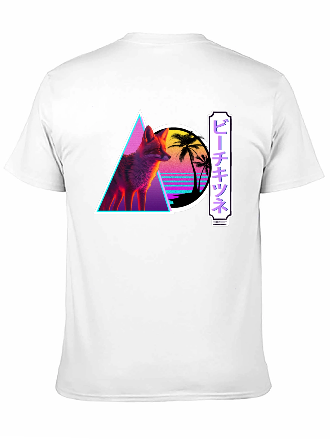 Retro Fox Graphic Tee - Synthwave Style