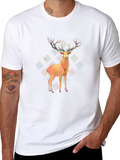 Deer Graphic Tee - Festive Style