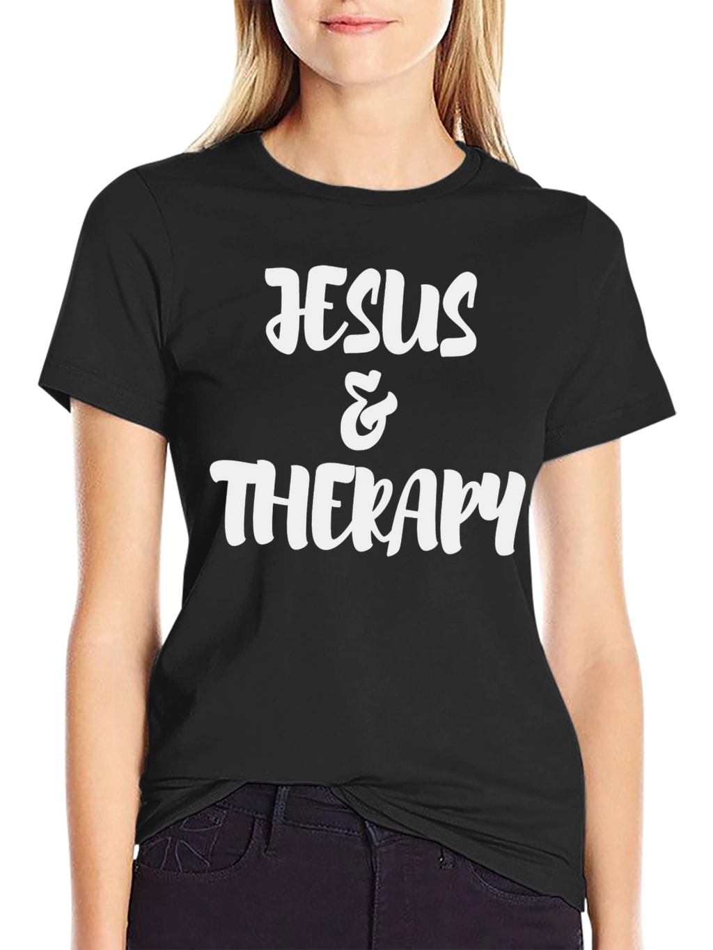 Jesus & Therapy Black Graphic Tee