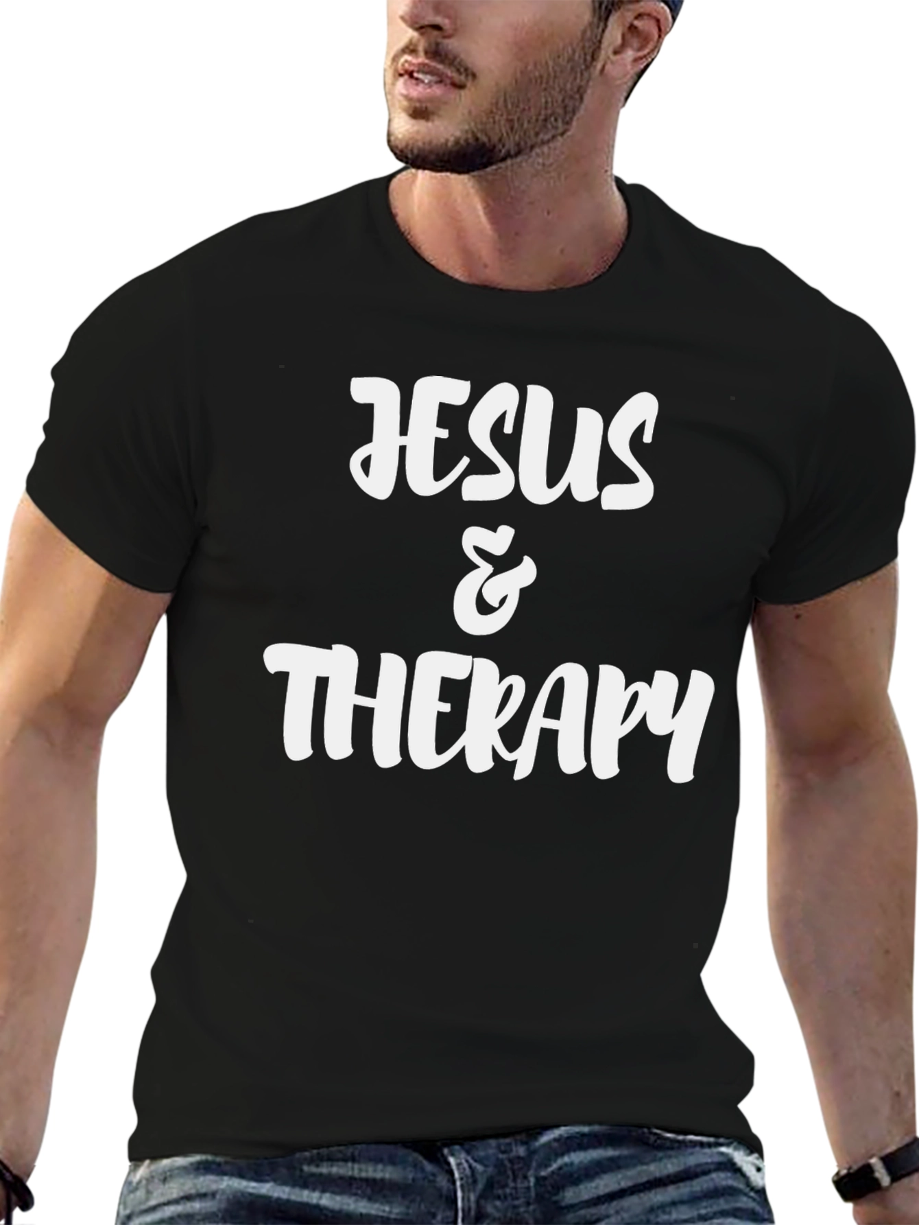 Jesus & Therapy Black Graphic Tee
