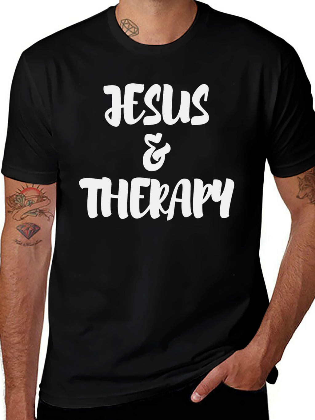 Jesus & Therapy Black Graphic Tee