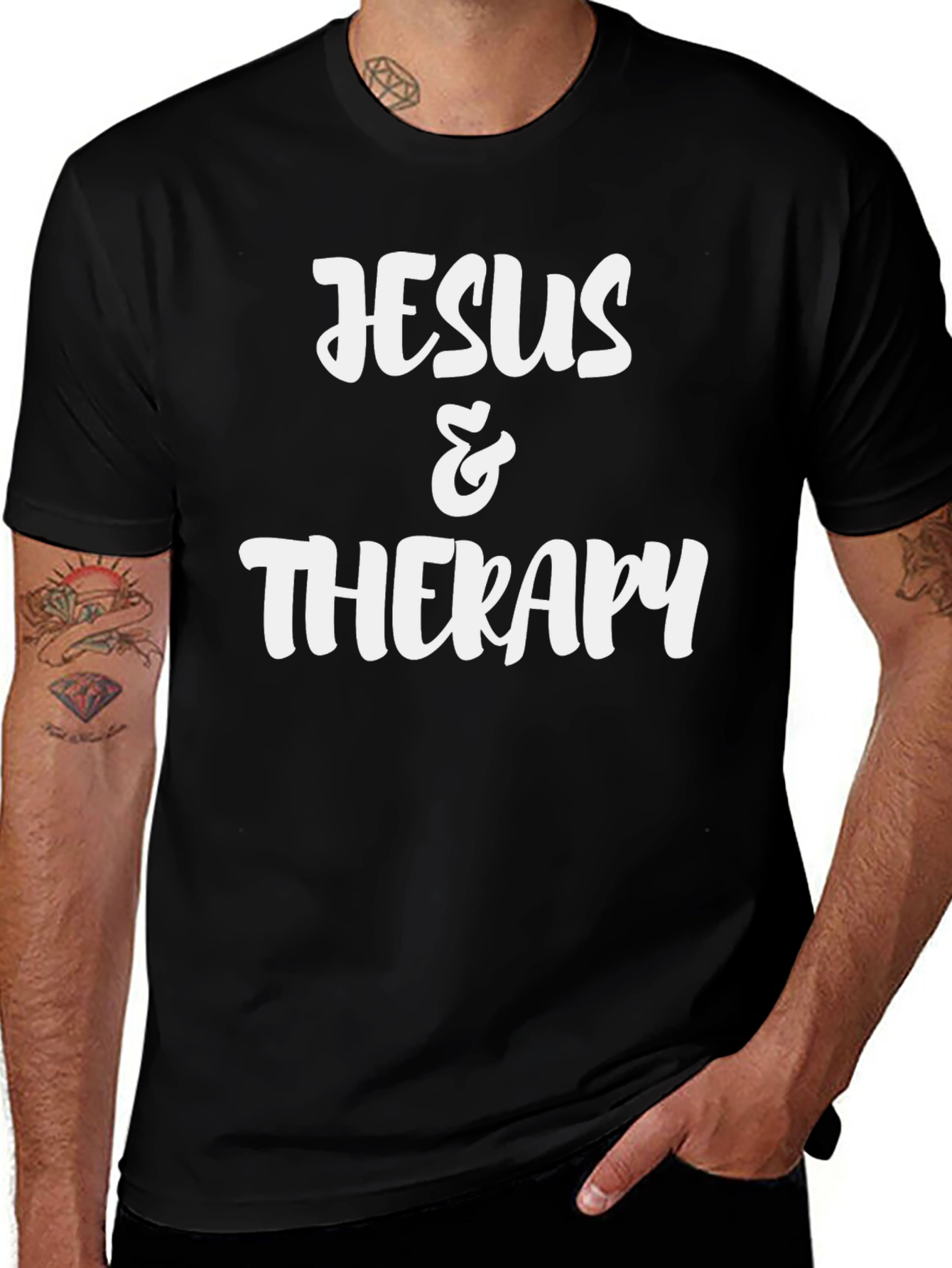 Jesus & Therapy Black Graphic Tee