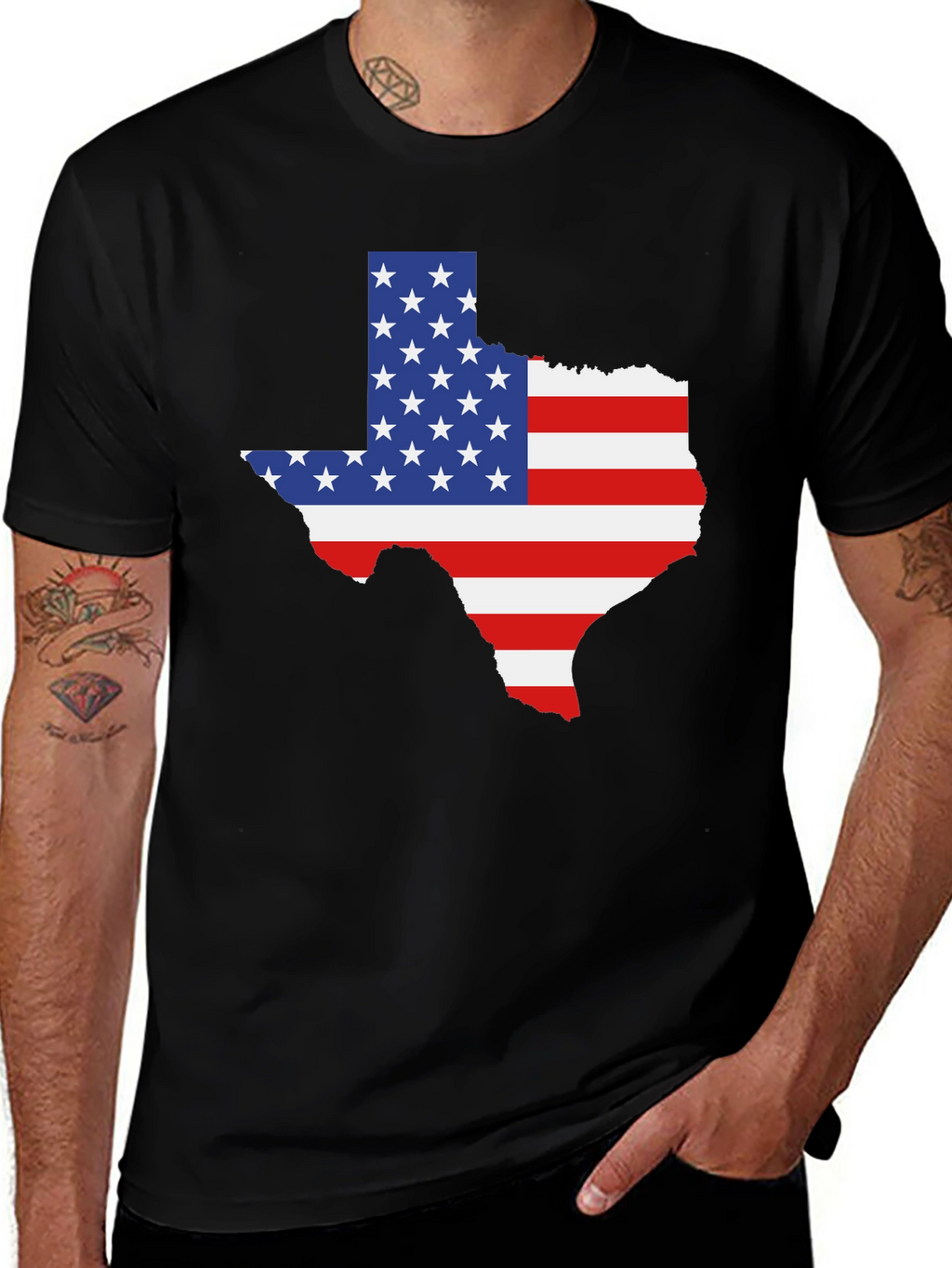 Texas Flag Graphic Tee - Black