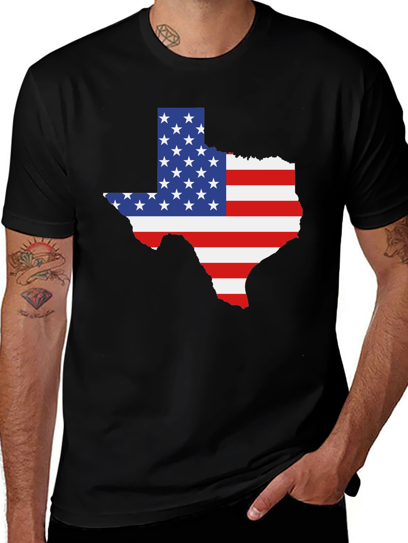 Texas Flag Graphic Tee - Black