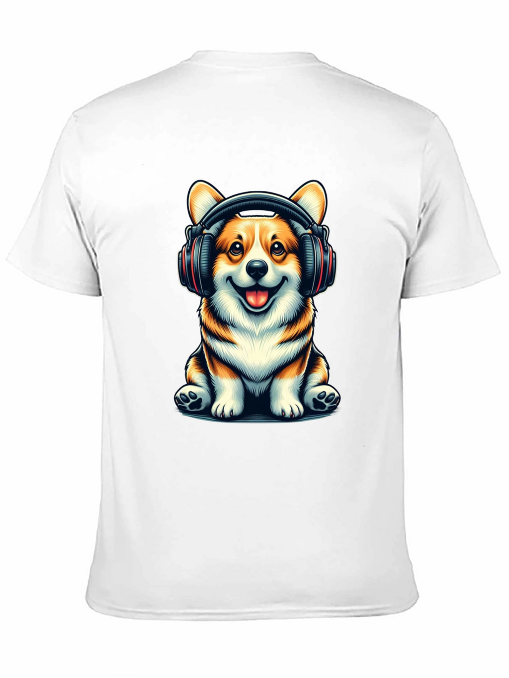 Corgi Headphones Graphic T-Shirt