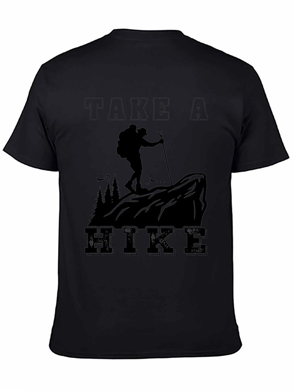 Take A Hike Graphic Tee - Black Cotton Blend